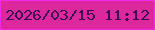 文字の大きさ：3、枠の色：f228ed、背景の色：dd279d、文字の色：3b064e 無料ブログパーツのブログ時計
