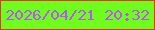 文字の大きさ：2、枠の色：f22b37、背景の色：6efe1c、文字の色：bf51fc 無料ブログパーツのブログ時計