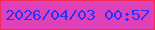 文字の大きさ：3、枠の色：f22c57、背景の色：df41b8、文字の色：2b30fd 無料ブログパーツのブログ時計