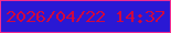 文字の大きさ：2、枠の色：f22c90、背景の色：2a18d4、文字の色：ce0840 無料ブログパーツのブログ時計