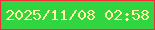 文字の大きさ：2、枠の色：f22e3d、背景の色：31d542、文字の色：fff89d 無料ブログパーツのブログ時計