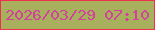 文字の大きさ：3、枠の色：f22e4e、背景の色：a8af5d、文字の色：cf4499 無料ブログパーツのブログ時計