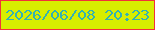 文字の大きさ：1、枠の色：f23139、背景の色：d7ee00、文字の色：33b2b2 無料ブログパーツのブログ時計