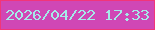 文字の大きさ：5、枠の色：f23579、背景の色：d047b5、文字の色：a5eae8 無料ブログパーツのブログ時計