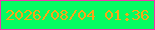 文字の大きさ：3、枠の色：f235ae、背景の色：06fb62、文字の色：f9a716 無料ブログパーツのブログ時計