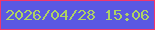 文字の大きさ：4、枠の色：f2366c、背景の色：5b58e2、文字の色：aed264 無料ブログパーツのブログ時計