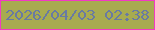 文字の大きさ：2、枠の色：f23ac3、背景の色：a8ab50、文字の色：697aa2 無料ブログパーツのブログ時計