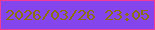 文字の大きさ：4、枠の色：f23b96、背景の色：8445ec、文字の色：8e710e 無料ブログパーツのブログ時計