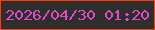 文字の大きさ：2、枠の色：f23c11、背景の色：2e2e2d、文字の色：e14ac6 無料ブログパーツのブログ時計