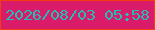 文字の大きさ：2、枠の色：f23d0f、背景の色：da1b6a、文字の色：1fc1b7 無料ブログパーツのブログ時計