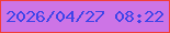 文字の大きさ：3、枠の色：f23e36、背景の色：cd74e6、文字の色：4044e8 無料ブログパーツのブログ時計