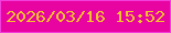 文字の大きさ：2、枠の色：f23edb、背景の色：e804a1、文字の色：f2c22c 無料ブログパーツのブログ時計