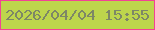 文字の大きさ：1、枠の色：f24295、背景の色：bdd54c、文字の色：7d8766 無料ブログパーツのブログ時計