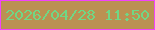 文字の大きさ：2、枠の色：f243fa、背景の色：bb9152、文字の色：70d785 無料ブログパーツのブログ時計