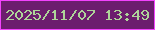 文字の大きさ：5、枠の色：f243fd、背景の色：6c1d6e、文字の色：aed499 無料ブログパーツのブログ時計