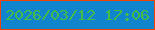 文字の大きさ：4、枠の色：f24401、背景の色：1184ce、文字の色：46bc48 無料ブログパーツのブログ時計