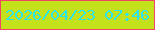 文字の大きさ：3、枠の色：f24564、背景の色：c4e21b、文字の色：2ce5e9 無料ブログパーツのブログ時計