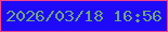 文字の大きさ：5、枠の色：f2458e、背景の色：1e0af7、文字の色：6da782 無料ブログパーツのブログ時計