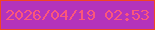 文字の大きさ：2、枠の色：f24622、背景の色：b433bb、文字の色：fb577b 無料ブログパーツのブログ時計