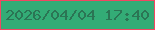 文字の大きさ：1、枠の色：f24762、背景の色：33ac76、文字の色：2b7554 無料ブログパーツのブログ時計