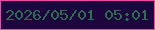 文字の大きさ：4、枠の色：f248a2、背景の色：1c063d、文字の色：2d6d50 無料ブログパーツのブログ時計