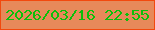 文字の大きさ：4、枠の色：f2490e、背景の色：e7895a、文字の色：0ac00a 無料ブログパーツのブログ時計