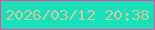 文字の大きさ：2、枠の色：f2499e、背景の色：1ae0ba、文字の色：c8c8a0 無料ブログパーツのブログ時計