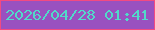 文字の大きさ：1、枠の色：f24a82、背景の色：9951c0、文字の色：51dac9 無料ブログパーツのブログ時計