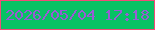 文字の大きさ：5、枠の色：f24b78、背景の色：08c264、文字の色：995bd4 無料ブログパーツのブログ時計