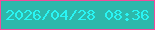 文字の大きさ：2、枠の色：f24c9b、背景の色：2db8ab、文字の色：29f5f4 無料ブログパーツのブログ時計