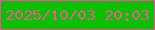 文字の大きさ：5、枠の色：f24ca9、背景の色：0bc000、文字の色：ec5b98 無料ブログパーツのブログ時計