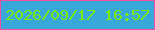 文字の大きさ：2、枠の色：f24da0、背景の色：37a8d9、文字の色：7bea09 無料ブログパーツのブログ時計