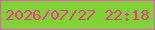文字の大きさ：2、枠の色：f24dd2、背景の色：7dd531、文字の色：fb2e9d 無料ブログパーツのブログ時計