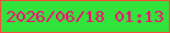 文字の大きさ：5、枠の色：f24e39、背景の色：31e33b、文字の色：fb0873 無料ブログパーツのブログ時計