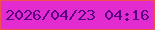 文字の大きさ：2、枠の色：f2504d、背景の色：e22ccf、文字の色：5a0085 無料ブログパーツのブログ時計