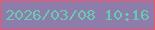 文字の大きさ：1、枠の色：f2526e、背景の色：8e7daa、文字の色：68cab1 無料ブログパーツのブログ時計
