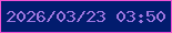文字の大きさ：4、枠の色：f252d4、背景の色：021c6e、文字の色：9e76df 無料ブログパーツのブログ時計