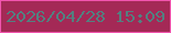 文字の大きさ：5、枠の色：f255af、背景の色：a42956、文字の色：538080 無料ブログパーツのブログ時計