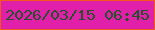 文字の大きさ：2、枠の色：f2581a、背景の色：e020a8、文字の色：264f2e 無料ブログパーツのブログ時計