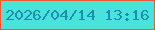 文字の大きさ：4、枠の色：f2582f、背景の色：49e3dd、文字の色：1d8fac 無料ブログパーツのブログ時計