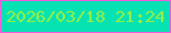 文字の大きさ：2、枠の色：f259dd、背景の色：06e2b1、文字の色：98f045 無料ブログパーツのブログ時計