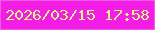 文字の大きさ：1、枠の色：f25aeb、背景の色：f31de6、文字の色：e2f387 無料ブログパーツのブログ時計