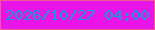 文字の大きさ：1、枠の色：f25b95、背景の色：e914e8、文字の色：129cd4 無料ブログパーツのブログ時計