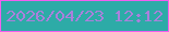 文字の大きさ：4、枠の色：f25eef、背景の色：2daba7、文字の色：aa80dc 無料ブログパーツのブログ時計