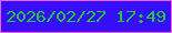 文字の大きさ：5、枠の色：f260dc、背景の色：370dfd、文字の色：1cca3c 無料ブログパーツのブログ時計