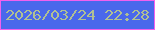 文字の大きさ：3、枠の色：f260ee、背景の色：4a68eb、文字の色：b0c093 無料ブログパーツのブログ時計