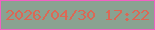 文字の大きさ：5、枠の色：f261c3、背景の色：8aa291、文字の色：db6855 無料ブログパーツのブログ時計