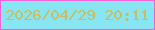 文字の大きさ：3、枠の色：f261d7、背景の色：87e6f2、文字の色：c8bd64 無料ブログパーツのブログ時計