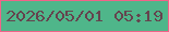 文字の大きさ：5、枠の色：f26389、背景の色：4fb68a、文字の色：65434e 無料ブログパーツのブログ時計