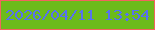 文字の大きさ：1、枠の色：f2645e、背景の色：6cbb1b、文字の色：5771f0 無料ブログパーツのブログ時計